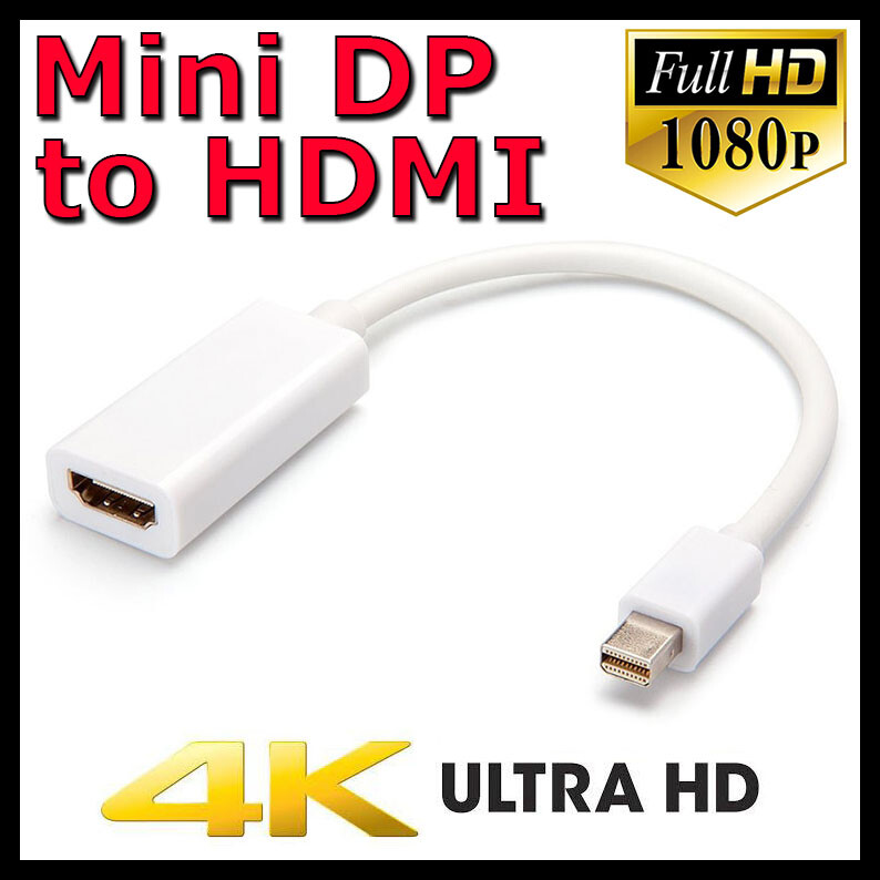 Mini DisplayPort to HDMI Adapter Cable - mDP to HDMI Adapter with Built-in Cable - Black - 3 m (10 ft.) - Ultra HD 4K 30Hz