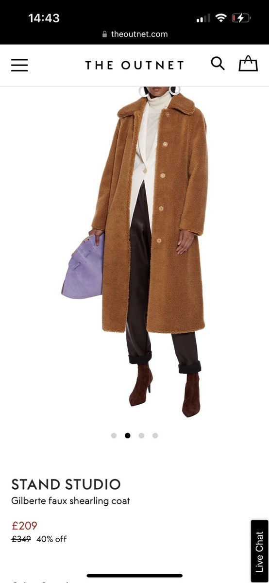 stand studio coat Camille Teddy Coat Size 8/10 Rrp £349 UK