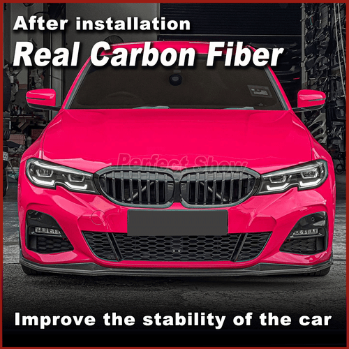FOR 2019-2023 BMW G20 M340i 330i REAL CARBON Front Bumper Lip Spoiler Splitters  - Picture 2 of 11