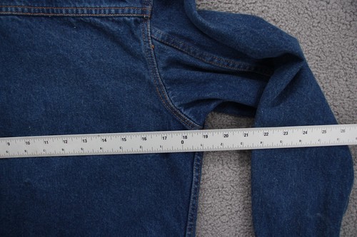 Vintage Plain Pockets Denim Jacket Youth Large 14/16 Trucker 80s 90s Made USA - Picture 11 of 12