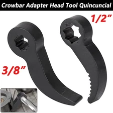 Quincuncial Head Tools Crowbar Adapter Adjustable Angle Pry Bar Fits 3/8" 1/2"