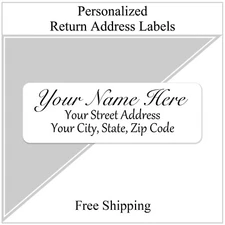 60 Return Address Labels Personalized Printed 3/4 x 2 1/4 Script