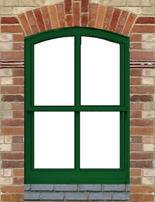 LC24 - Lasercut Wide Curved Top Windows O scale pk of 6 Smart Models 