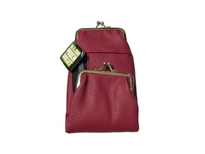 Plum Cigarette Pouch Wallet with Snap Clasp Closure