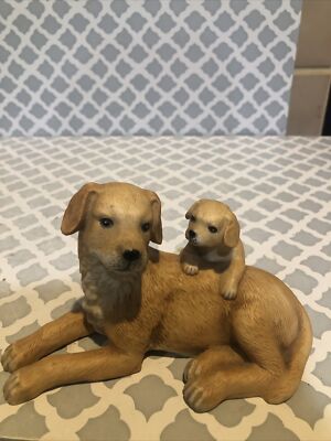Vintage Homco Golden Retrievers 1471 Mother and Pup Figurine