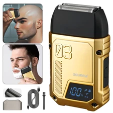 Men'S Electric Foil Shaver Beard Trimmer Razor Portable Shaver USB Cordless LED