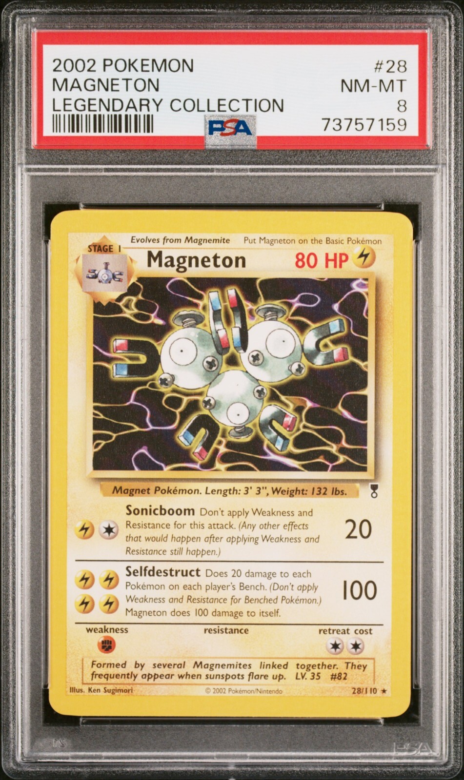 Pokémon TCG Magneton Legendary Collection 2002 28 Regular Rare PSA 8 NM-MT