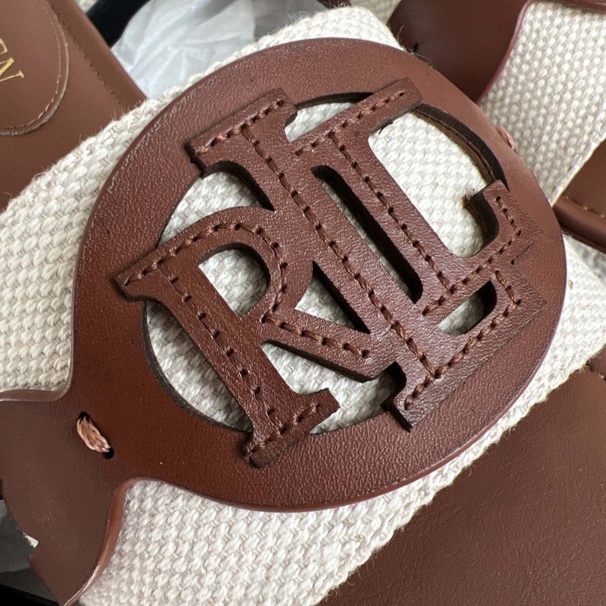LAUREN Ralph lauren Alegra Slide Sandals, Khaki/US6 | eBay