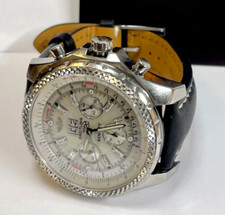 Breitling Bentley 6.75 A44362 48 mm Silver Dial Chronograph Leather Watch 2