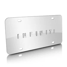 Infiniti Nameplate 3D Logo Chrome Stainless Steel License Plate, Made in USA