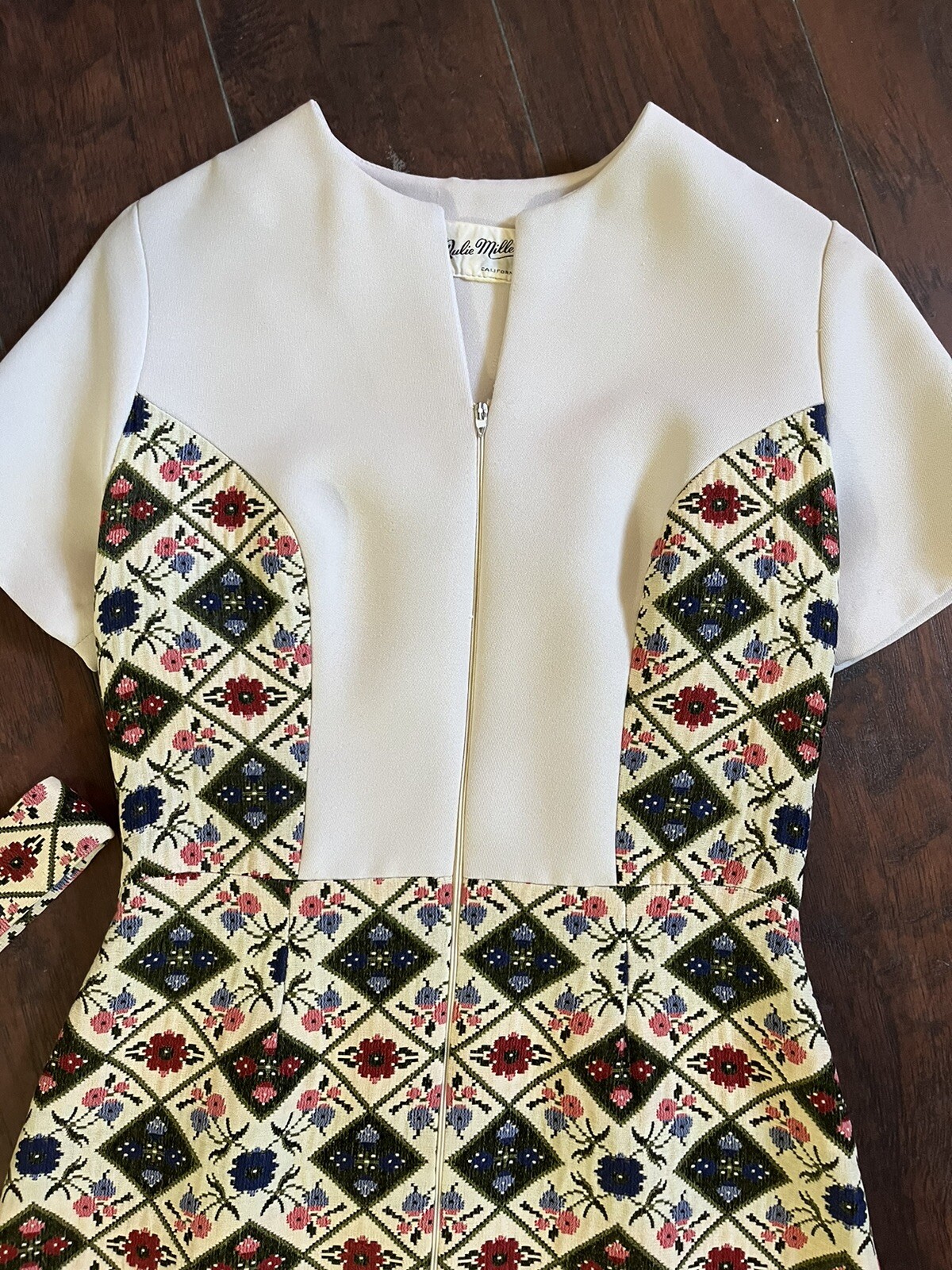 Vintage Julie Miller Polyester Patchwork Floral B… - image 2