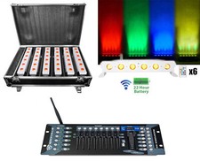 Rockville Best Strip 60 Pack White 6 Lights Charging Case Wireless DMX Control