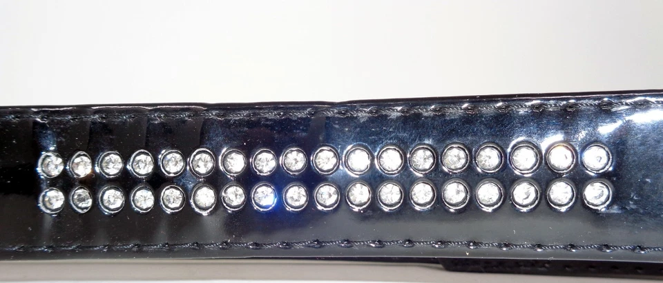 Correa para perro EAST SIDE de charol negro con tachuelas de joyas de 6' (NUEVA) Foto 2 de 4