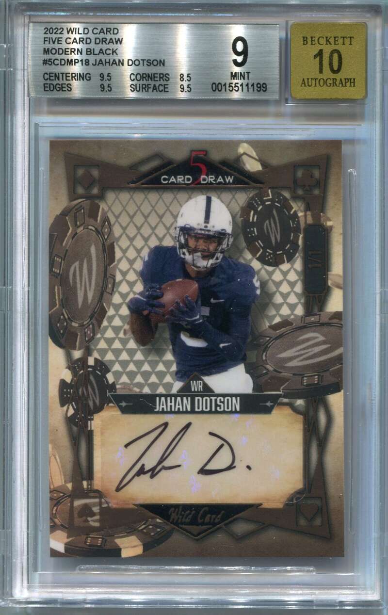 Jahan Dotson Wild Card 5 Card Draw Black Friday Autographs #8 Modern-Gold Foil-Red