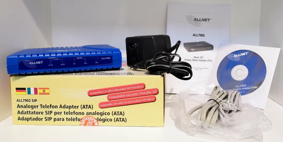 ALLNET ATA Adapter & Router ALL7902 SIP , Analoger Telefon Adapter (ATA) , NEU - Bild 2 von 4