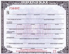 Vintage Original Prohibition Whiskey Booze Prescription Doctor Pharmacist Bar