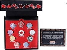 Naruto Shippuden Akatsuki 10 Ring Collectible Box Set Adjustable 9-13 Ring Size