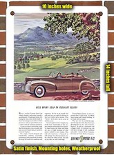 Metal Sign - 1940 Lincoln Zephyr Convertible Coupe - 10x14 Inches