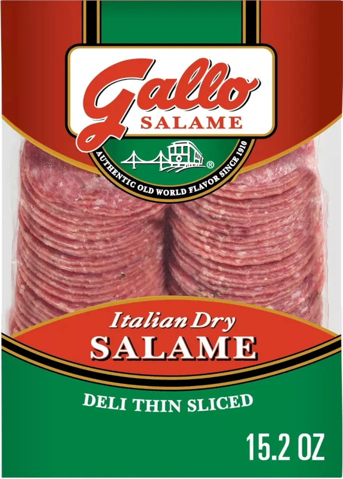 5-PACK Gallo Thin Sliced Salame Italian Dry Salami, 15.2 oz Each Virtually 5 Lbs - Image 3 of 4