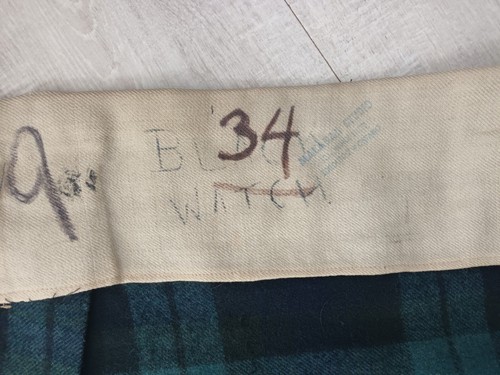 Reloj negro escocés canadiense Highland Primera Guerra Mundial tartán falda escocesa etiqueta de papel - Imagen 6 de 11