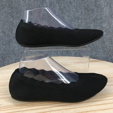 Skechers Microburst Be Iconic Ballet Flats Womens 8 Black Knit Slip On Shoes