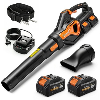 Akku-Laubbläser 20V Kabellos Laubbläser mit 2x4.0Ah Akku & Ladegerät Turbo-Boost