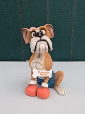 THE LEONARDO COLLECTION Dogmania Frank Boxer Dog Knock Out Boxing 8.5" Figurine