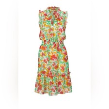 Cabi Spirit Dress #6216 Floral Boho Cottage Feminine Ruffle Size Small