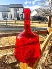 Vintage LARGE Blenko  Glass Flame Decanter #6122L Tangerine Amberina 16”  tall