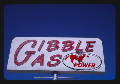 #ad Photo:Hinton Oklahoma Gibble Gas Sign 1979 Power Horse Sign $13.49