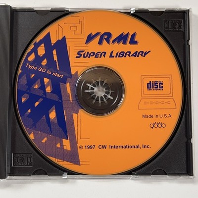 VRML Super Library PC CD-ROM 1997 CW International Vintage Software Disc