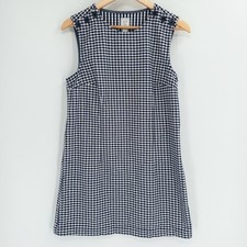 Gap x Doen Mini Dress Womens 10 Navy Gingham Shift Cottagecore Preppy Mod Collab