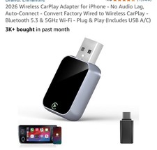 2026 Wireless CarPlay Adapter for iPhone - 5s Auto-Connect, No Audio Lag - 