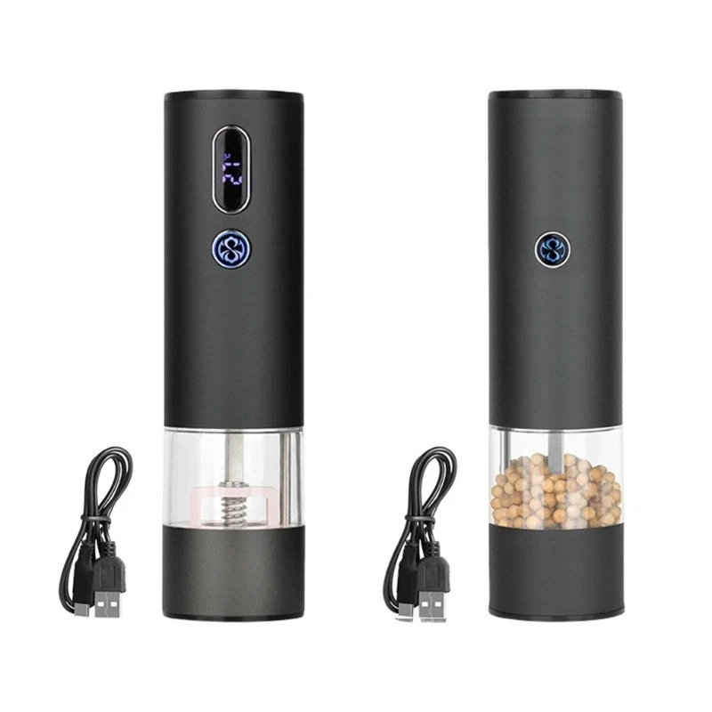 USB Rechargeable Electric Salt and Peppers Grinder Large Capacity Spices Mill