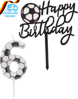 Bolosa Geburtstagskerzen Zahlen 6, Kerze 6. Geburtstag, Geburtstagskerzen FußBal