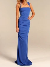 Nicole Miller $640 ‘Felicity’ Silk Square Neckline Y2K Gown Dress Size: 10 