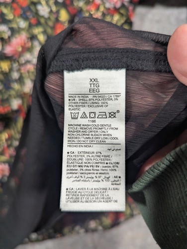 Camicia blusa donna Old Navy floreale glitterata taglia XXL scollo a V manica lunga - Foto 7 di 8