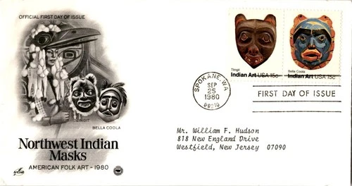 US FDC First Day Cover 1980 Northwest Indian Masks Bella Coola