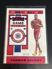 2019-20 Panini Contenders - Thomas Bryant #95 Game Ticket Blue /99 Wizards !