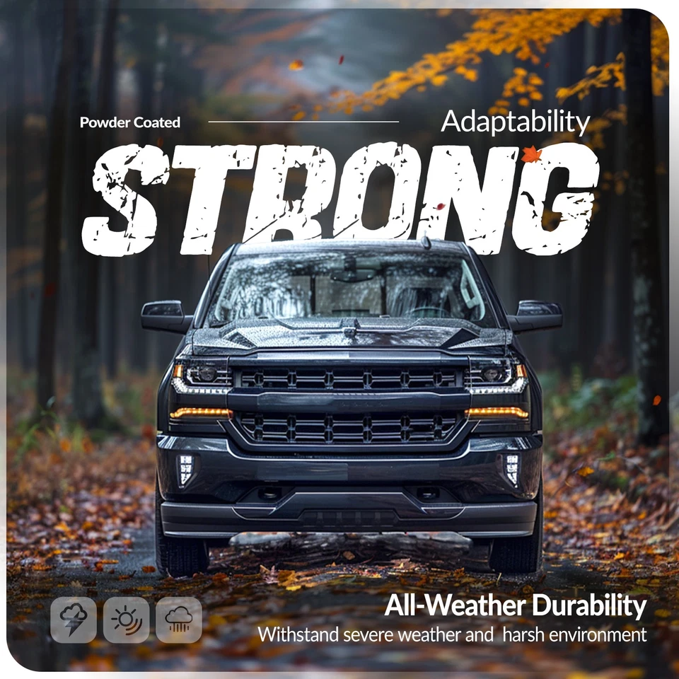 Barra frontal de cubierta de parachoques para Chevrolet Silverado 1500/1500 LD 2016-19 con orificios Foto 3 de 4