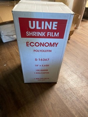 Uline Economy Polyolefin Shrink Film S-16367 18'' x 2620' 100 Gauge 1 Roll/Carton