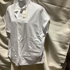 Mandala Scrubs Women Mandarin Dolman Top Size Medium Color White NWT