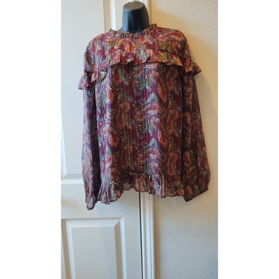 NTW Est.1946 Paisley Print Blouse Long sleeves tops Size 18/20W 