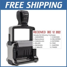 Professional Self-Inking Stamp w/ Date, 12 Phrases