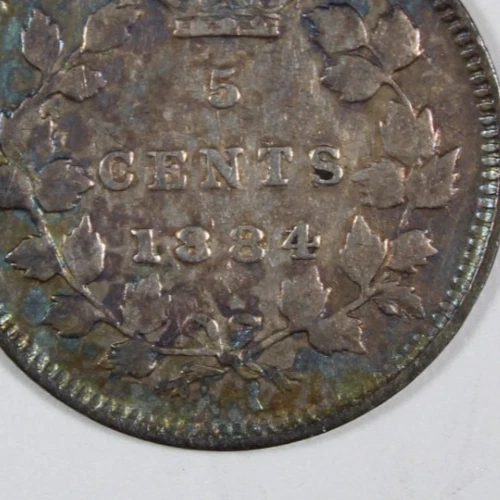 1884 Far "4" 5 Céntimos Canadá Fecha Clave 200K De Colección Muy Fino KM 2 Envío Gratis Foto 3 de 4
