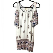 Anthropologie Fig and Flower Bohemian Cold Shoulder Mini Dress SZ M EUC