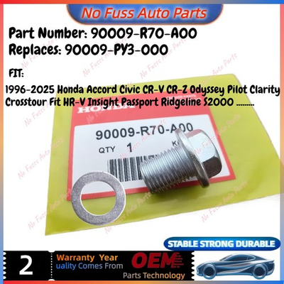 #ad 90009 R70 A00 For 1996 2025 Honda OEM Oil Pan Drain Sump Bolt Plug With Washer $5.94