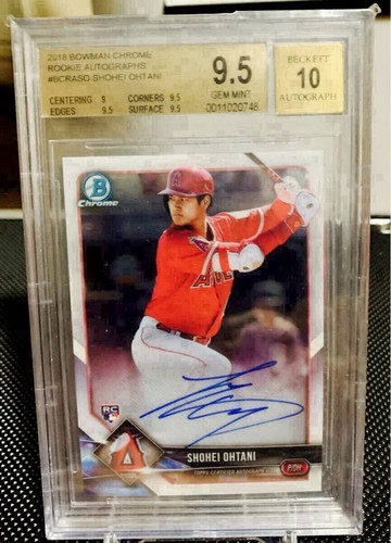 2018 Bowman Chrome Shohei Ohtani RC Auto BCRA-SO BGS 9.5 Auto 10 Batting JP
