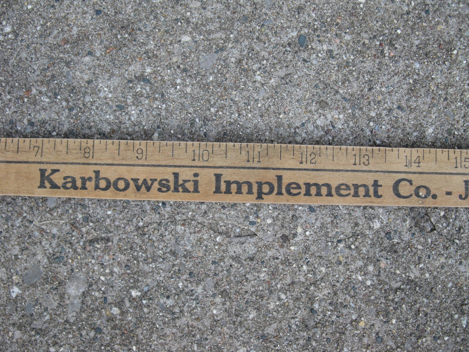 Antique JOHN DEERE Farm Equip Yard Stick 3 Digit Phone Number Crump Michigan