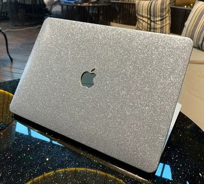 Bling Silver Glitter Laptop Case For Macbook M4 Pro 14 16 Air 13 15 11 12 inch